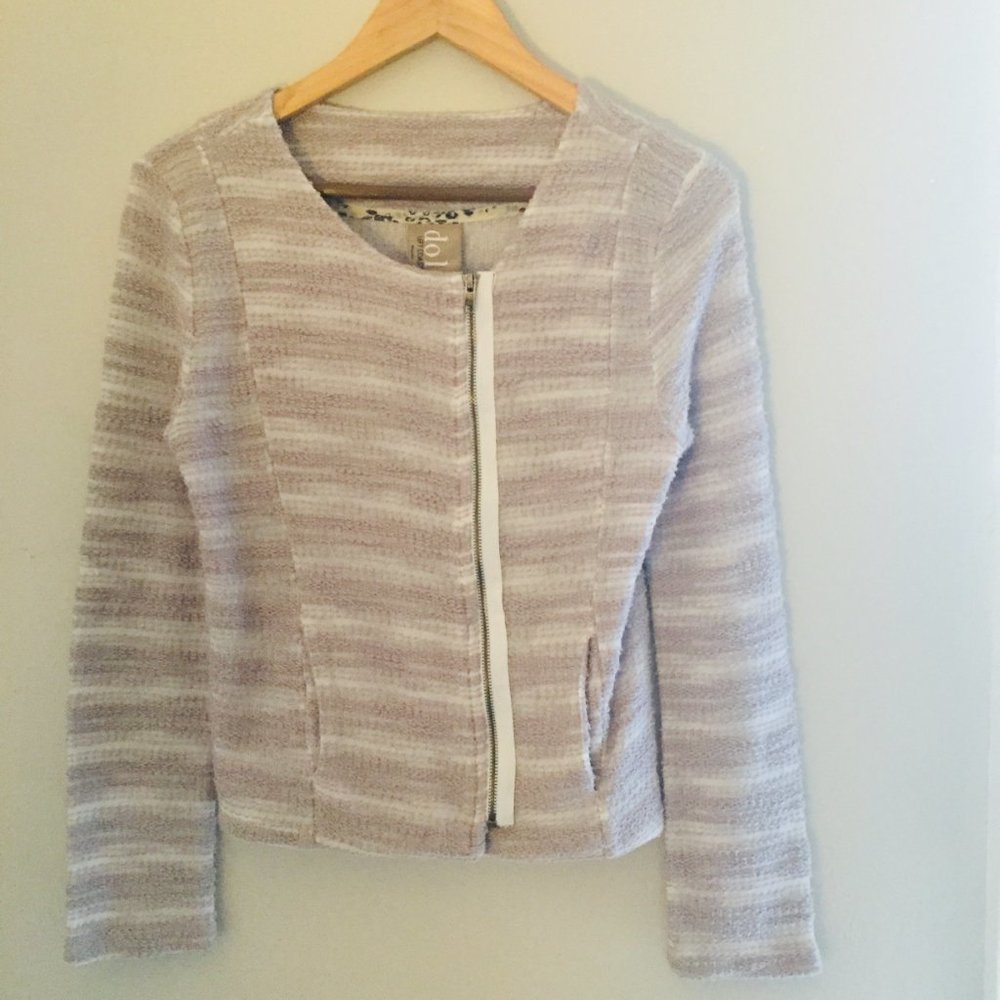 Anthroplogie Dolan Left Coast Kinney Striped Moto Jacket Xs View 2
